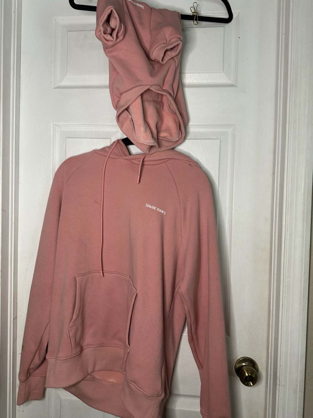 Spark Paws Matching Human Hoodie Size M and Dog Hoodie Size XL Set